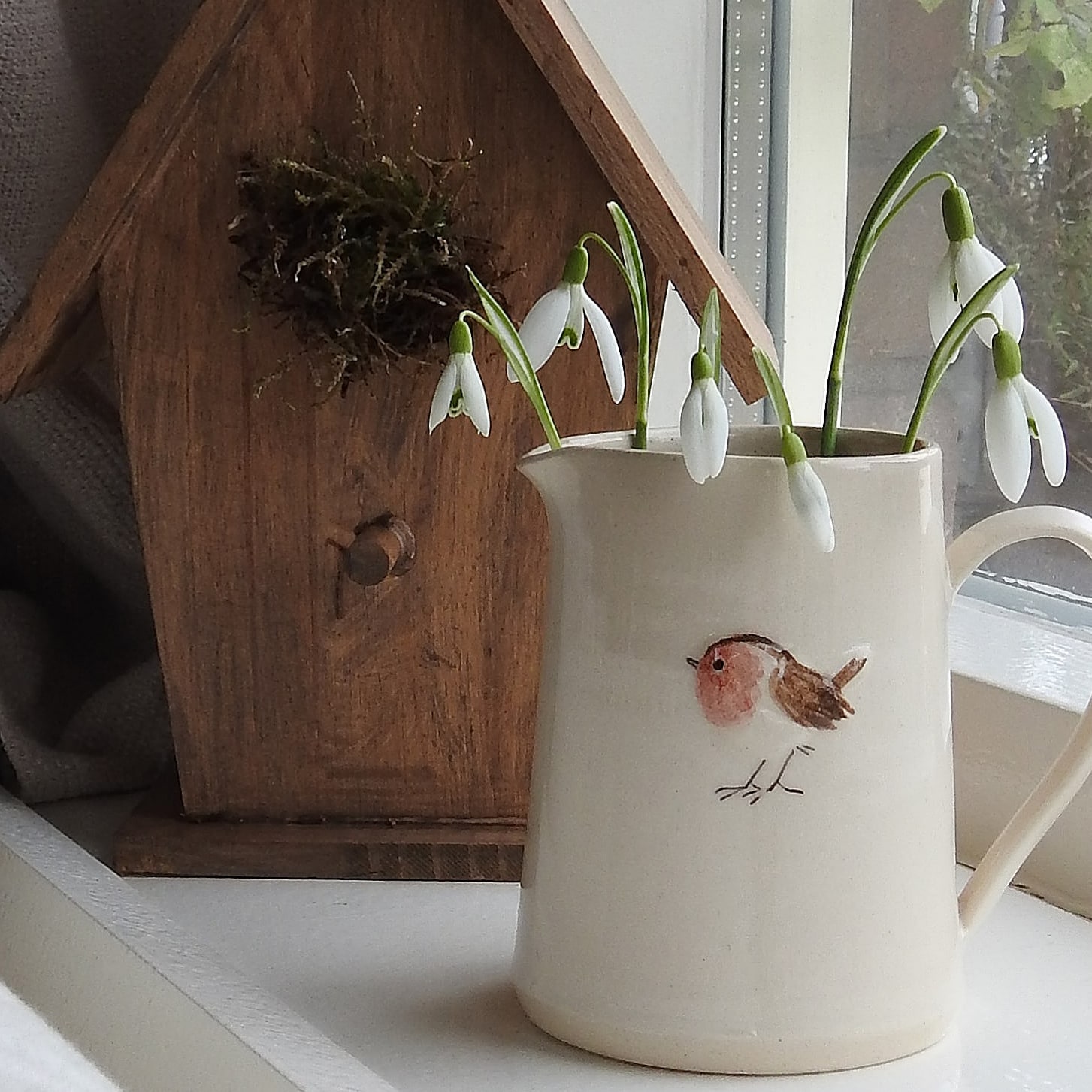 Jane Hogben Small Jug Robin - The Reed Warbler Shop